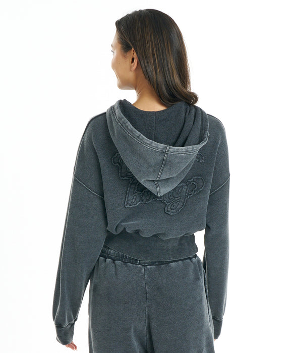 BILLABONG ウィメンズ LOOSE CROPPED WASHED ZIP PARKA パーカー 【2026年秋冬モデル】 BLK / L