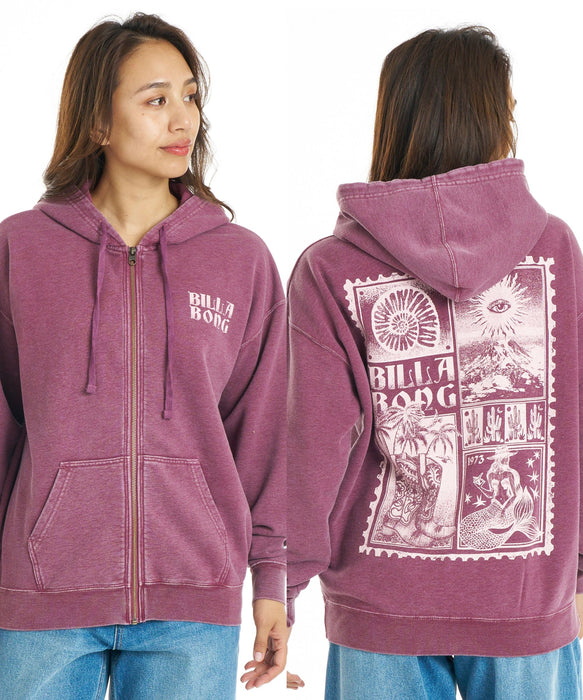 BILLABONG ウィメンズ ACROSS SKIES ZIP HOODIE パーカー 【LOOSE FIT】【2026年秋冬モデル】