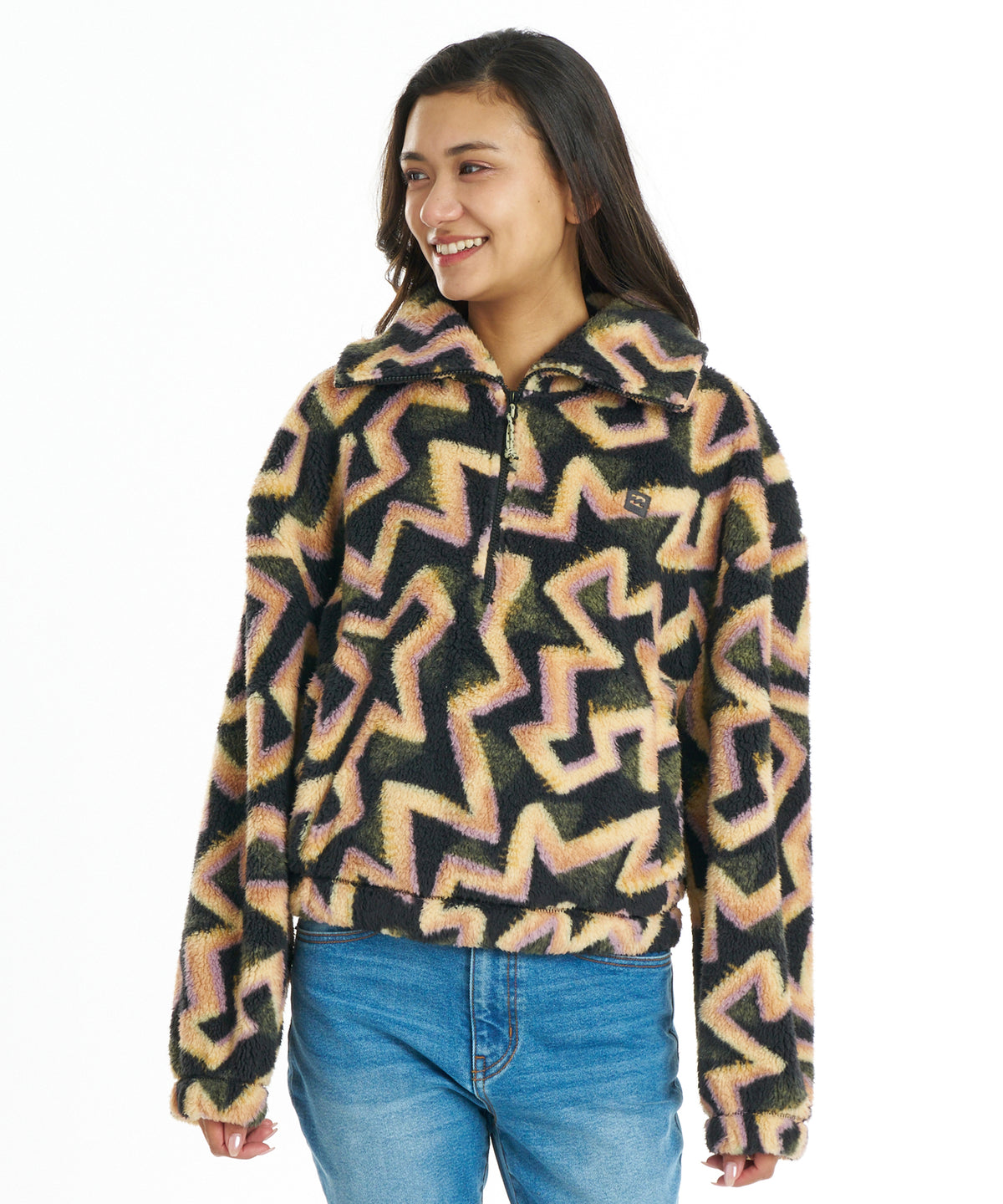 BILLABONG ウィメンズ BARRA SHERPA HALF ZIP フリースジャケット