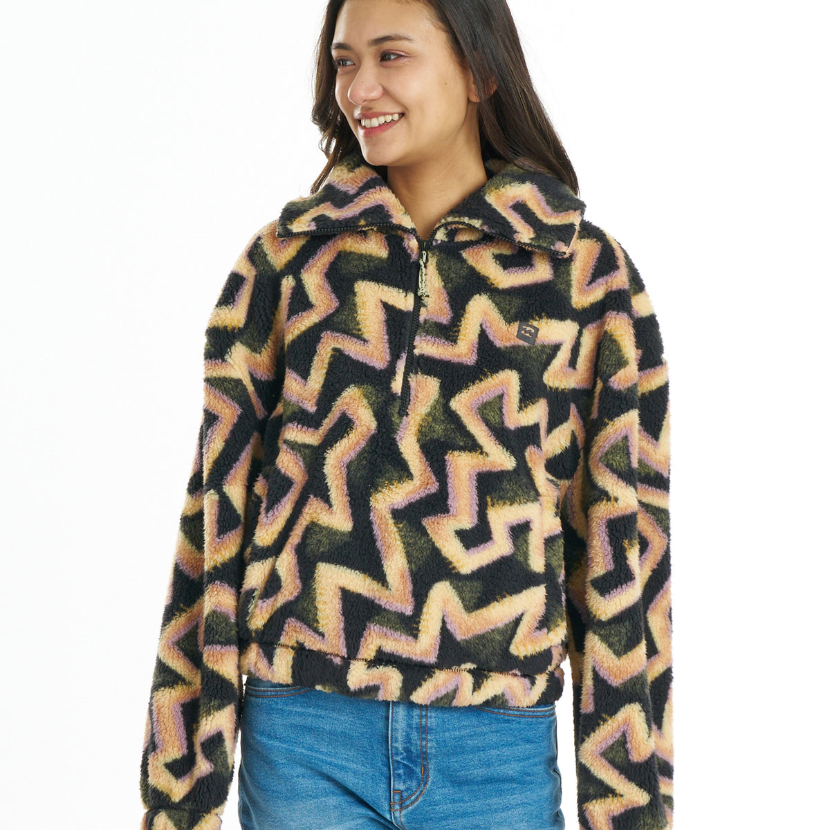 BILLABONG ウィメンズ BARRA SHERPA HALF ZIP フリースジャケット