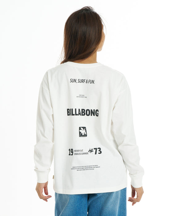 BILLABONG ウィメンズ SUN SURF & FUN BOY FIT LS TEE ロンT 【2026年秋冬モデル】 OFW / L