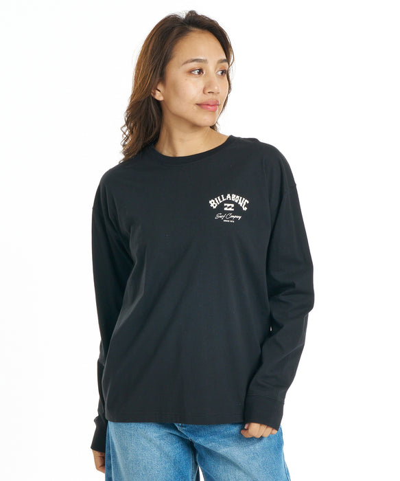 BILLABONG ウィメンズ SQUARE LOGO BOY FIT LS TEE ロンT 【2026年秋冬モデル】 BLK / L
