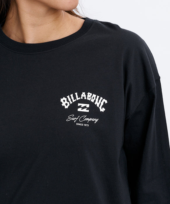 BILLABONG ウィメンズ SQUARE LOGO BOY FIT LS TEE ロンT 【2026年秋冬モデル】 BLK / L