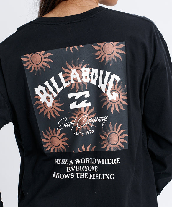 BILLABONG ウィメンズ SQUARE LOGO BOY FIT LS TEE ロンT 【2026年秋冬モデル】 BLK / L