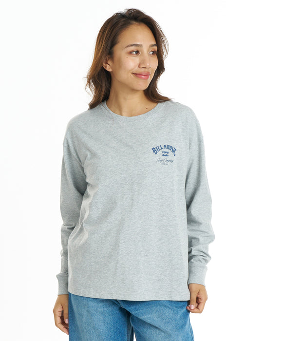 BILLABONG ウィメンズ SQUARE LOGO BOY FIT LS TEE ロンT 【2026年秋冬モデル】 GRH / L
