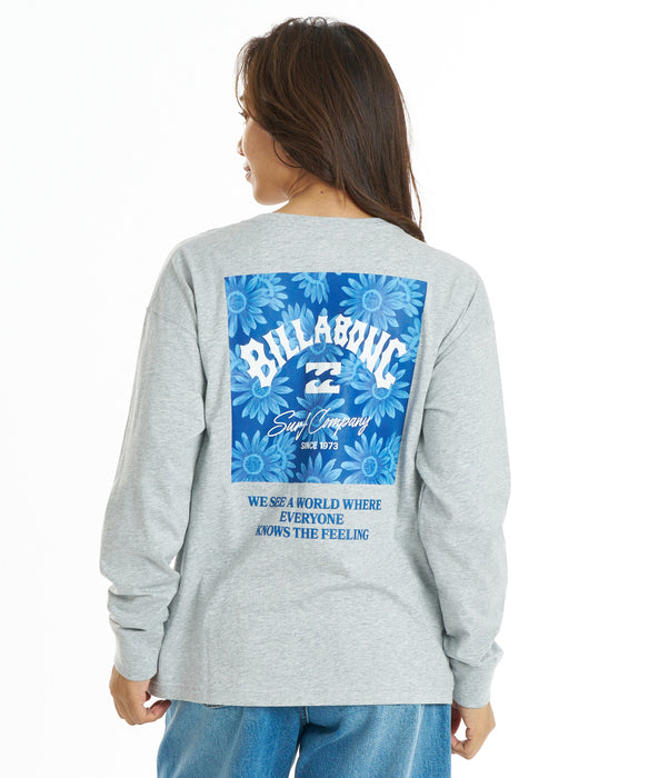 BILLABONG ウィメンズ SQUARE LOGO BOY FIT LS TEE ロンT 【2026年秋冬モデル】 GRH / L