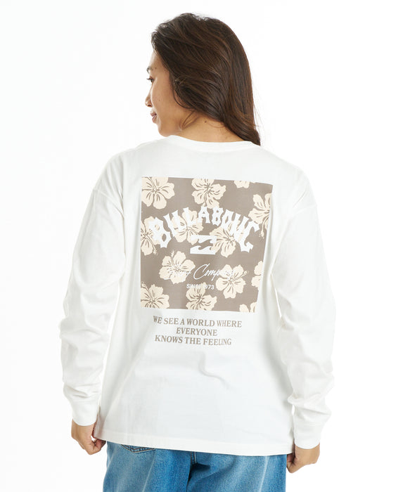 BILLABONG ウィメンズ SQUARE LOGO BOY FIT LS TEE ロンT 【2026年秋冬モデル】 OFW / L