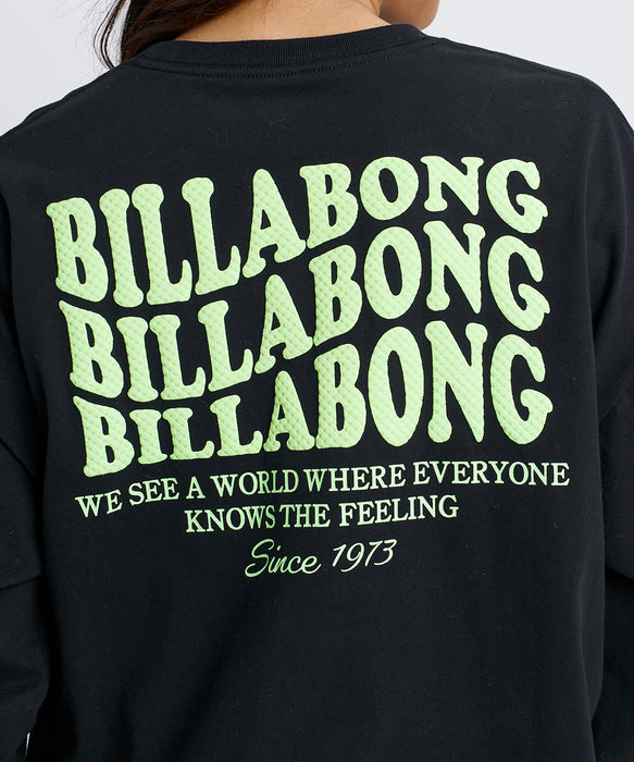 BILLABONG ウィメンズ WAVE LOGO CROPPED LS TEE ロンT 【2026年秋冬モデル】 BLK / L