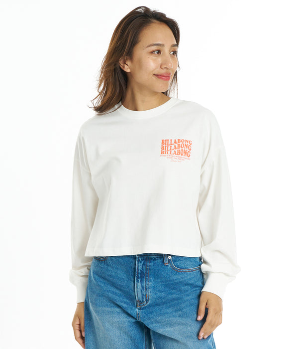 BILLABONG ウィメンズ WAVE LOGO CROPPED LS TEE ロンT 【2026年秋冬モデル】 OFW / L