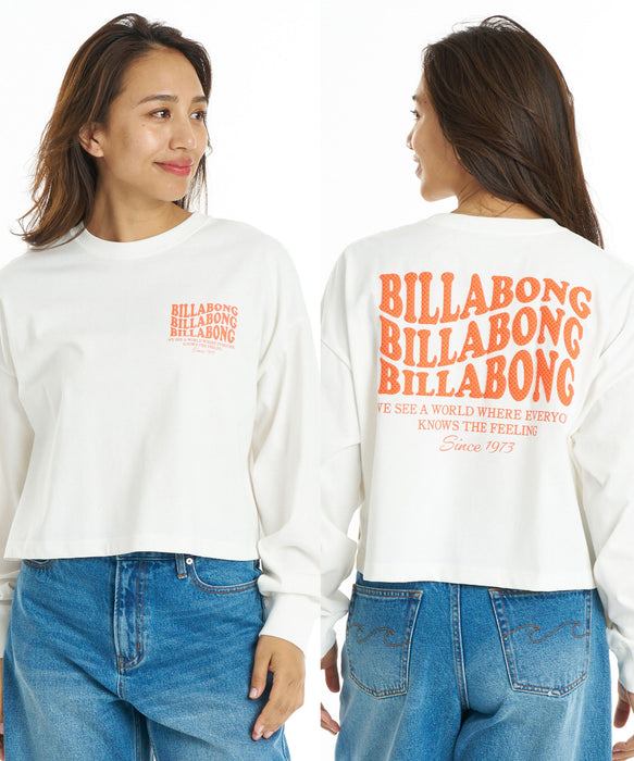 BILLABONG ウィメンズ WAVE LOGO CROPPED LS TEE ロンT 【接触冷感】【LOOSE CROPPED】【2026年秋冬モデル】