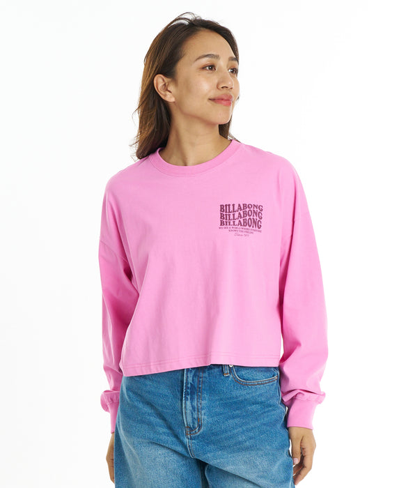 BILLABONG ウィメンズ WAVE LOGO CROPPED LS TEE ロンT 【2026年秋冬モデル】 PYP / L