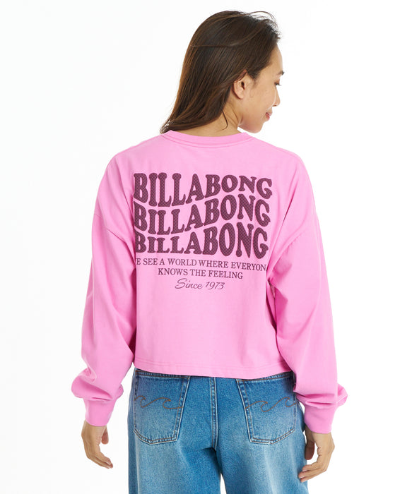 BILLABONG ウィメンズ WAVE LOGO CROPPED LS TEE ロンT 【2026年秋冬モデル】 PYP / L