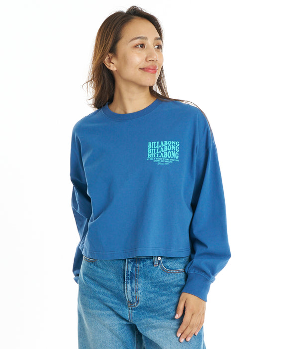 BILLABONG ウィメンズ WAVE LOGO CROPPED LS TEE ロンT 【2026年秋冬モデル】 TRV / L