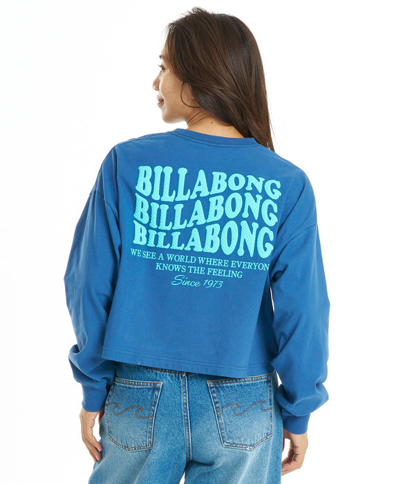 BILLABONG ウィメンズ WAVE LOGO CROPPED LS TEE ロンT 【2026年秋冬モデル】 TRV / L