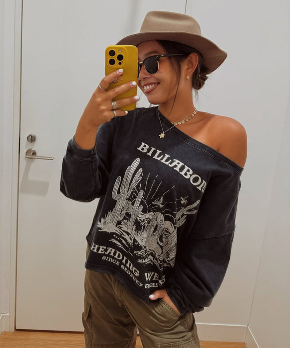 BILLABONG ウィメンズ HEADING WEST LS TEE ロンT 【WIDE LOOSE CROPPED】【2026年秋冬モデル】