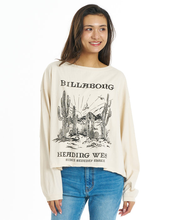 BILLABONG ウィメンズ HEADING WEST LS TEE ロンT 【2026年秋冬モデル】 WCP / M