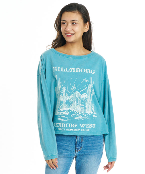 BILLABONG ウィメンズ HEADING WEST LS TEE ロンT 【2026年秋冬モデル】 YBB / M