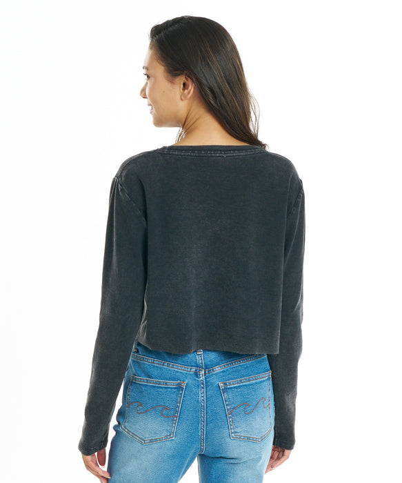 BILLABONG ウィメンズ APPLIQUE BABY FIT LS TEE ロンT 【2026年秋冬モデル】 BLK / L