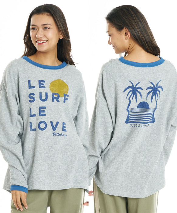 BILLABONG ウィメンズ LE SURF LE LOVE LS TEE ロンT 【SURF CAMP】【調温機能】【LOOSE FIT】【2026年秋冬モデル】