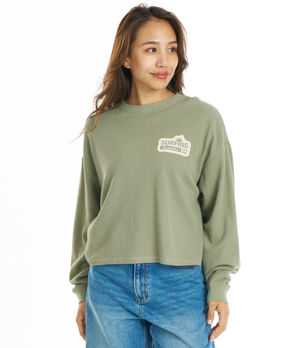 BILLABONG ウィメンズ SURF CAMP SUNSETS LE TEE ロンT 【2026年秋冬モデル】 ARG / L