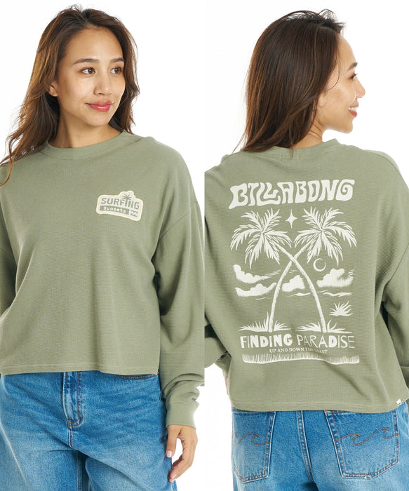 BILLABONG ウィメンズ SUNSETS LE TEE ロンT 【SURF CAMP】【調温機能】【LOOSE CROPPED】【2026年秋冬モデル】