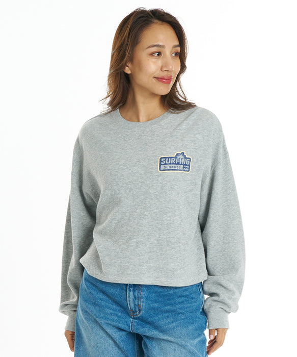 BILLABONG ウィメンズ SURF CAMP SUNSETS LE TEE ロンT 【2026年秋冬モデル】 GRH / L