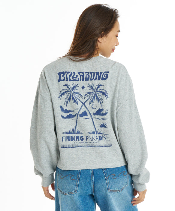 BILLABONG ウィメンズ SURF CAMP SUNSETS LE TEE ロンT 【2026年秋冬モデル】 GRH / L