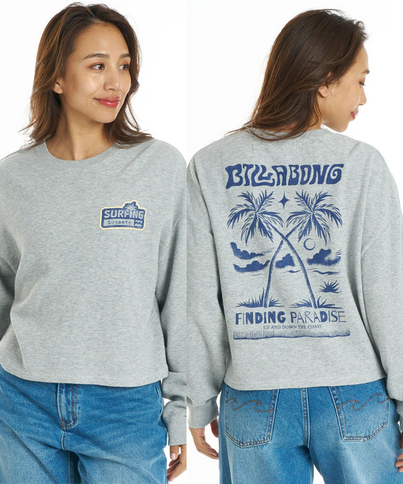 BILLABONG ウィメンズ SUNSETS LE TEE ロンT 【SURF CAMP】【調温機能】【LOOSE CROPPED】【2026年秋冬モデル】