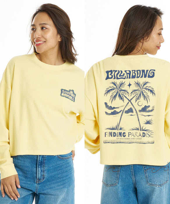 BILLABONG ウィメンズ SUNSETS LE TEE ロンT 【SURF CAMP】【調温機能】【LOOSE CROPPED】【2026年秋冬モデル】