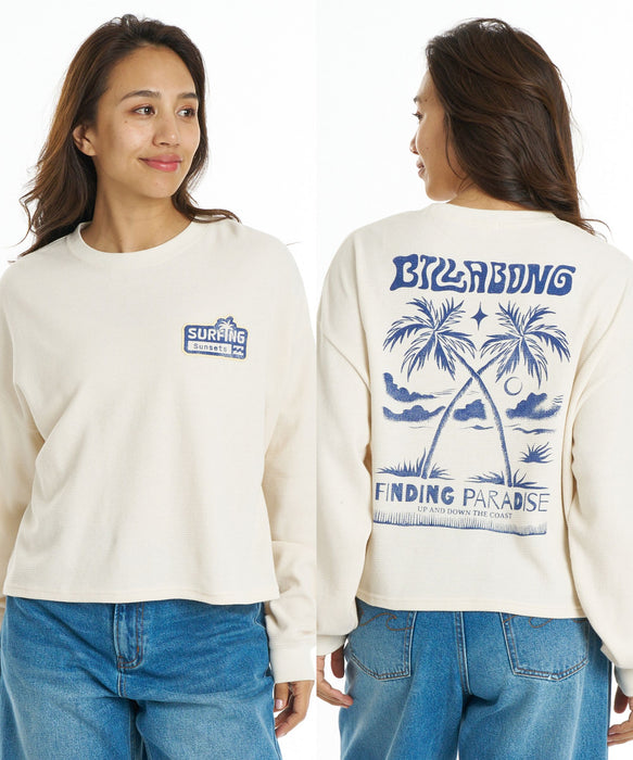 BILLABONG ウィメンズ SUNSETS LE TEE ロンT 【SURF CAMP】【調温機能】【LOOSE CROPPED】【2026年秋冬モデル】