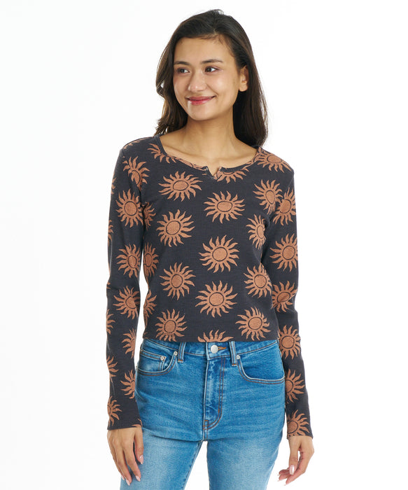 BILLABONG ウィメンズ PRINTED BABY FIT LS TEE セーター 【2026年秋冬モデル】 BSD / M