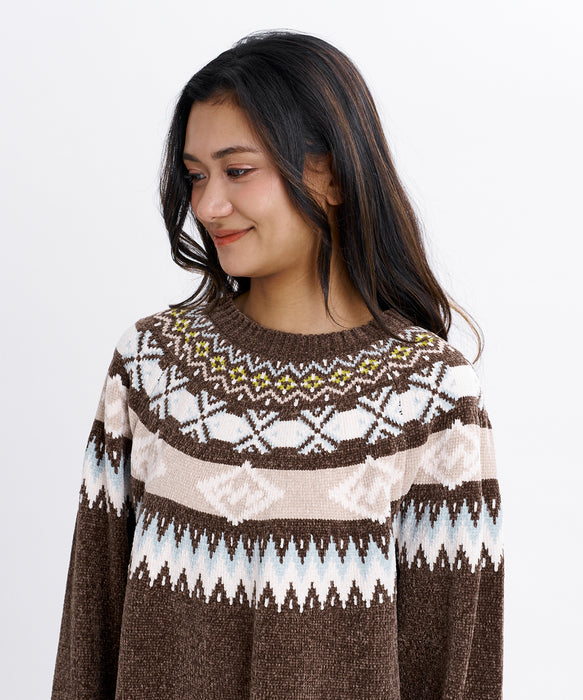 BILLABONG ウィメンズ FAIR ISLE SWEATER ONEPIECE ワンピース 【2026年秋冬モデル】 BRN / L