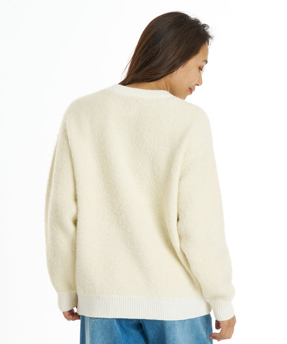 BILLABONG ウィメンズ JACQUARD METALLIC CREW SWEATER セーター 【2026年秋冬モデル】 WHT / L