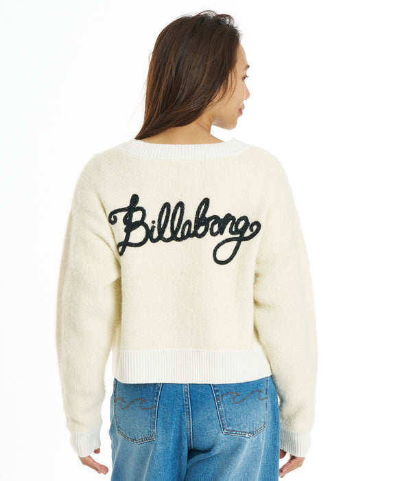 BILLABONG ウィメンズ JACQUARD METALLIC CARDIGAN セーター 【2026年秋冬モデル】 WHT / M