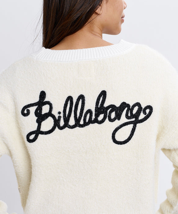 BILLABONG ウィメンズ JACQUARD METALLIC CARDIGAN セーター 【2026年秋冬モデル】 WHT / M
