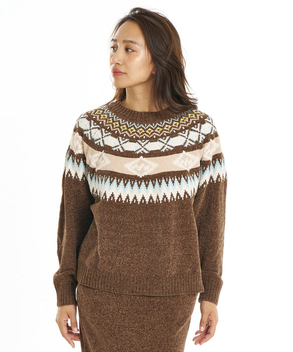 BILLABONG ウィメンズ FAIR ISLE CREW SWEATER セーター 【2026年秋冬モデル】 BRN / L