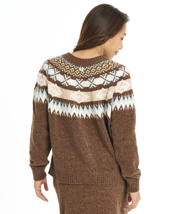 BILLABONG ウィメンズ FAIR ISLE CREW SWEATER セーター 【2026年秋冬モデル】 BRN / L