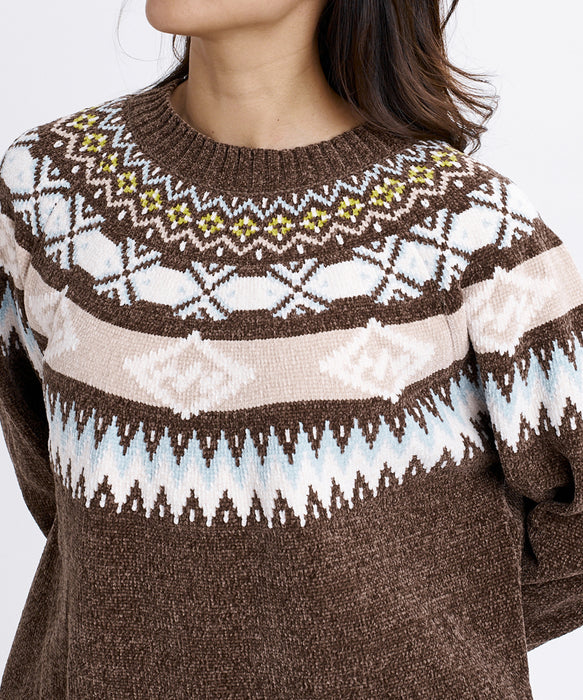 BILLABONG ウィメンズ FAIR ISLE CREW SWEATER セーター 【2026年秋冬モデル】 BRN / L