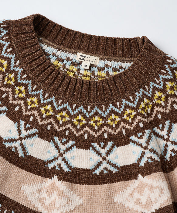 BILLABONG ウィメンズ FAIR ISLE CREW SWEATER セーター 【2026年秋冬モデル】 BRN / L