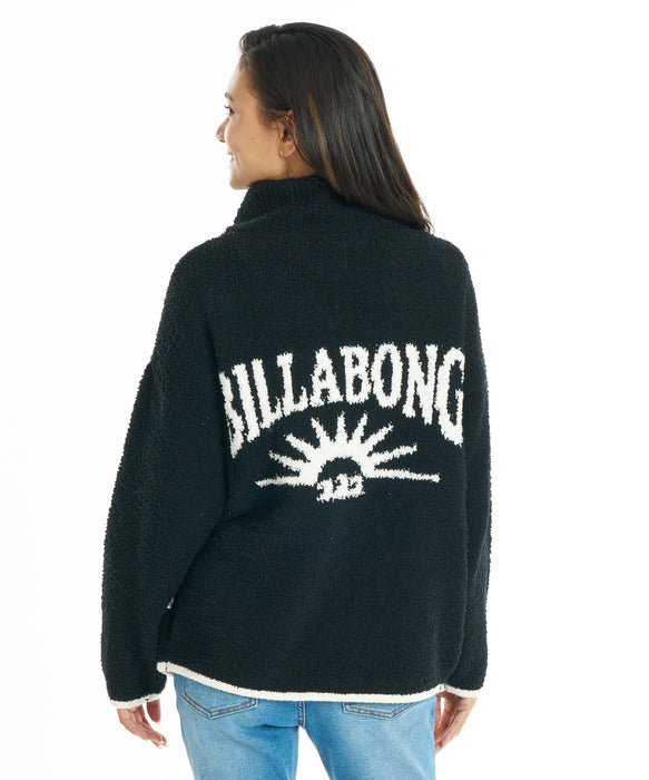 BILLABONG ウィメンズ MOKOMOKO JACQUARD ZIP CARDIGAN セーター 【2026年秋冬モデル】 BLK / M