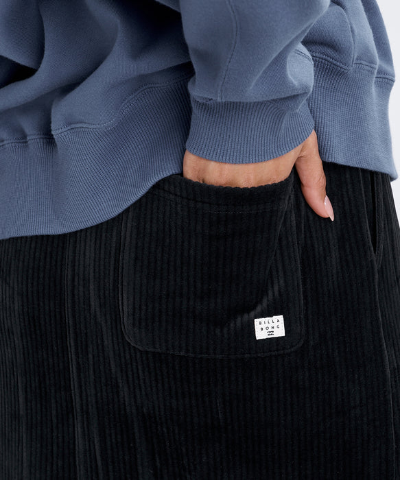 BILLABONG ウィメンズ CUT VELOR LONG SKIRT スカート 【2026年秋冬モデル】 BLK / M