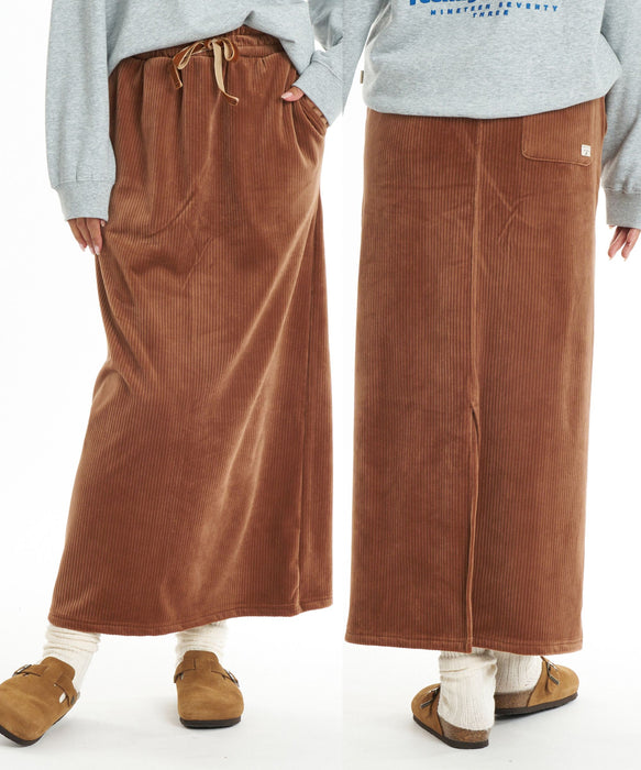 BILLABONG ウィメンズ CUT ベロア LONG SKIRT スカート 【2026年秋冬モデル】