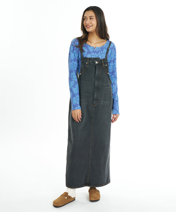 BILLABONG ウィメンズ DENIM JUMPER SKIRT スカート 【2026年秋冬モデル】 BLK / M