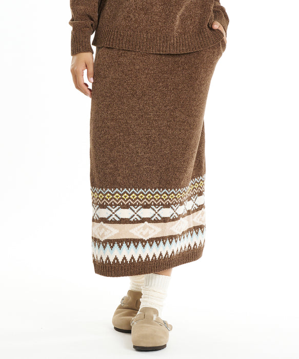 BILLABONG ウィメンズ FAIR ISLE SKIRT スカート 【2026年秋冬モデル】 BRN / L
