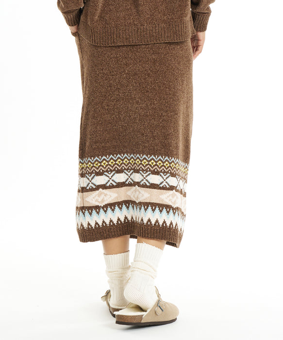 BILLABONG ウィメンズ FAIR ISLE SKIRT スカート 【2026年秋冬モデル】 BRN / L