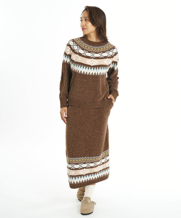 BILLABONG ウィメンズ FAIR ISLE SKIRT スカート 【2026年秋冬モデル】 BRN / L