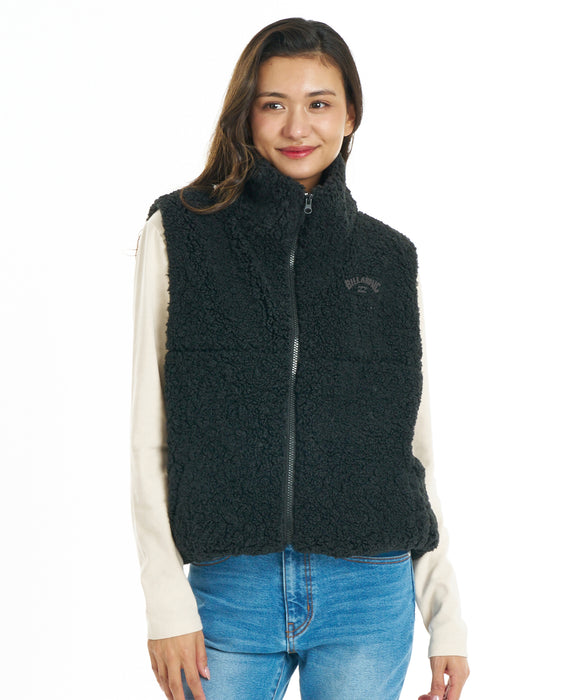 BILLABONG ウィメンズ FUR BOA VEST ベスト 【2026年秋冬モデル】 BLK / M