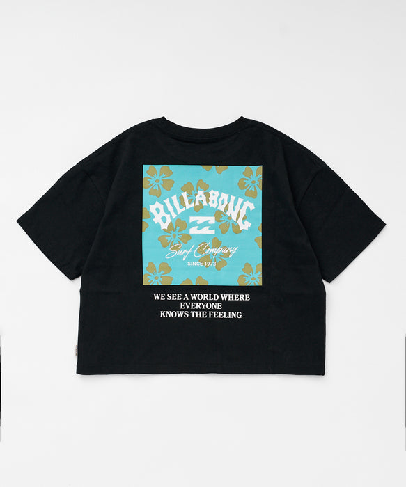 BILLABONG キッズ（ガールズ） SQUARE LOGO LOOSE CROPED Tシャツ 【2026年春夏モデル】