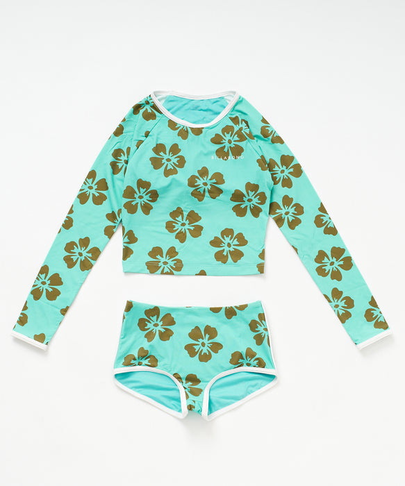 W．RUSSELL FINT（W.ラッセル　フリント）、海辺の漁師の娘 BILLABONG キッズ CROPPED RASHGUARD 水着 【2026年春夏モデル】