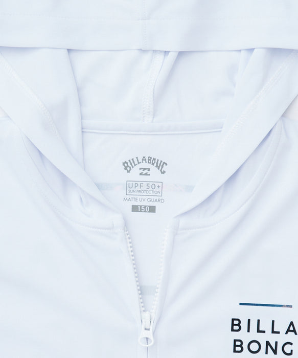 BILLABONG キッズ RASH ZIP HOOD ジップラッシュガード 【2026年春夏モデル】 WHT / 150